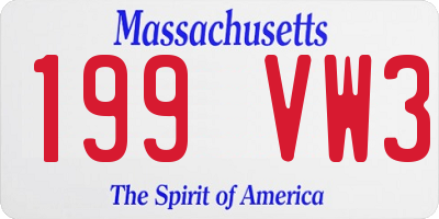 MA license plate 199VW3