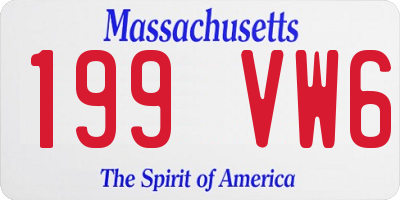 MA license plate 199VW6