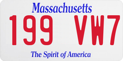 MA license plate 199VW7