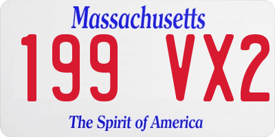 MA license plate 199VX2