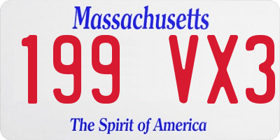 MA license plate 199VX3