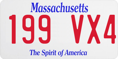 MA license plate 199VX4