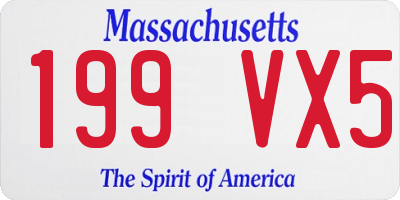 MA license plate 199VX5