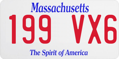 MA license plate 199VX6