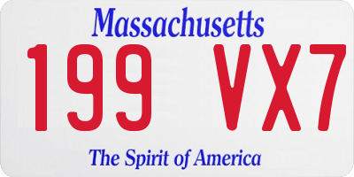 MA license plate 199VX7