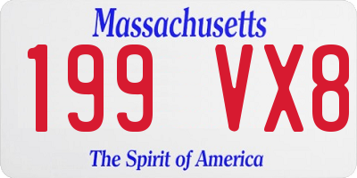 MA license plate 199VX8