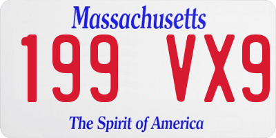 MA license plate 199VX9