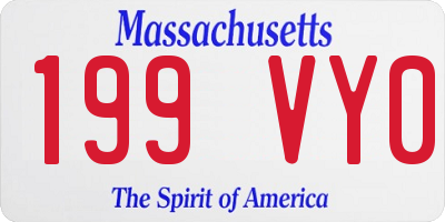 MA license plate 199VY0
