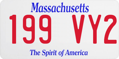 MA license plate 199VY2