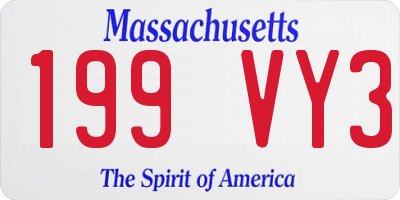 MA license plate 199VY3