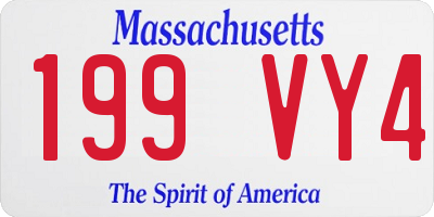 MA license plate 199VY4