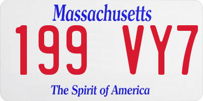 MA license plate 199VY7