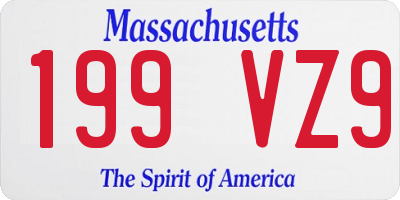 MA license plate 199VZ9