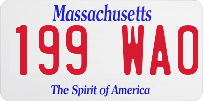 MA license plate 199WA0