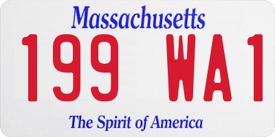 MA license plate 199WA1