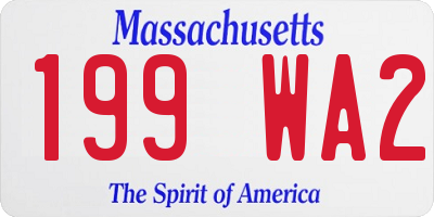MA license plate 199WA2
