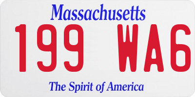 MA license plate 199WA6