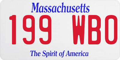 MA license plate 199WB0