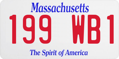 MA license plate 199WB1