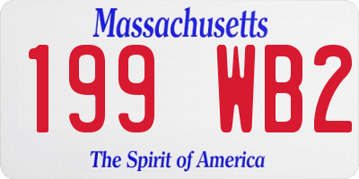 MA license plate 199WB2