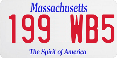 MA license plate 199WB5