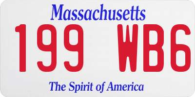 MA license plate 199WB6
