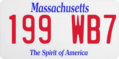 MA license plate 199WB7