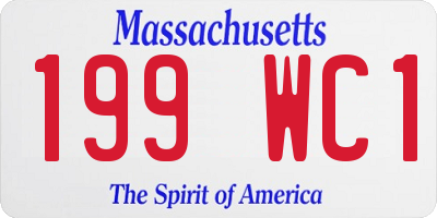 MA license plate 199WC1