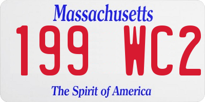 MA license plate 199WC2