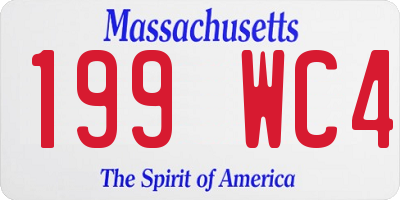 MA license plate 199WC4
