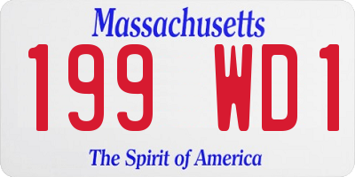 MA license plate 199WD1