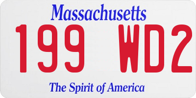 MA license plate 199WD2