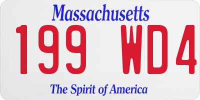 MA license plate 199WD4