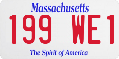 MA license plate 199WE1