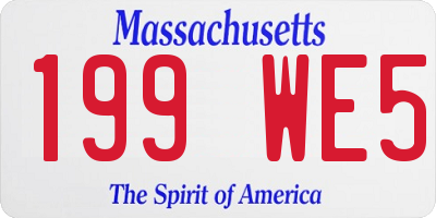 MA license plate 199WE5