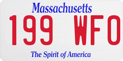 MA license plate 199WF0