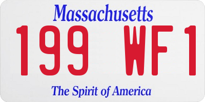 MA license plate 199WF1