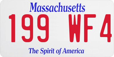 MA license plate 199WF4