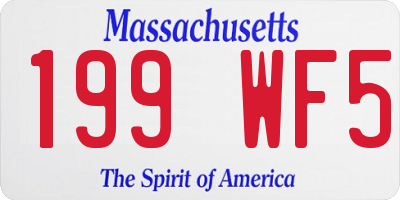 MA license plate 199WF5