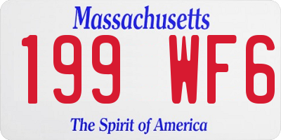 MA license plate 199WF6