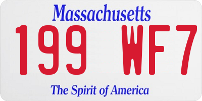 MA license plate 199WF7