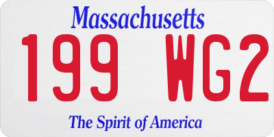 MA license plate 199WG2