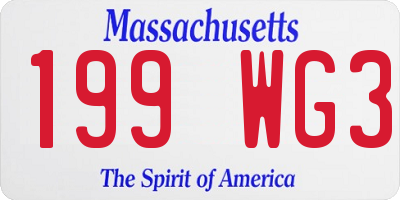 MA license plate 199WG3