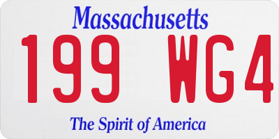 MA license plate 199WG4