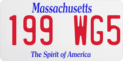 MA license plate 199WG5