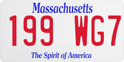MA license plate 199WG7