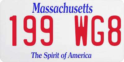 MA license plate 199WG8