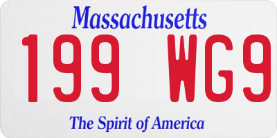MA license plate 199WG9