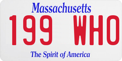 MA license plate 199WH0
