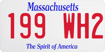 MA license plate 199WH2